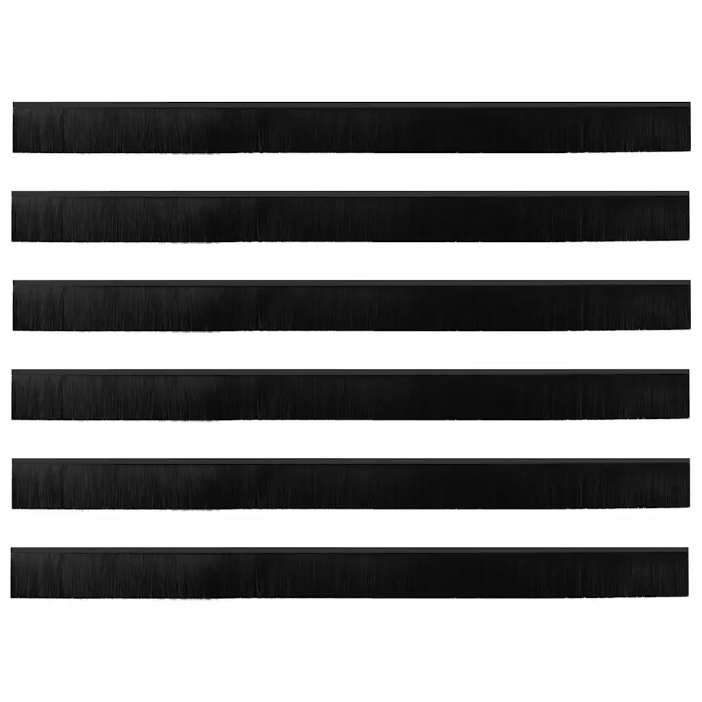 Spazzole per porte a vite 6 pz Nero 100 cm Lega di alluminio CFW2701145