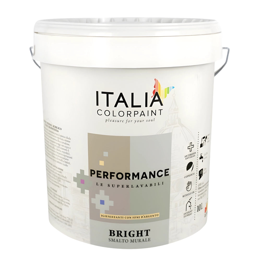 Performance bright smalto murale ecologico all acqua *** formato 1 lt, finitura satinata, confezione 1