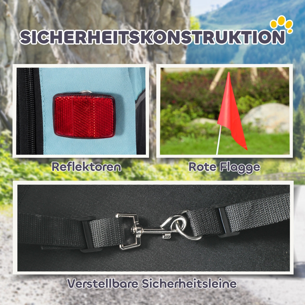 Trasportino per Cane Pieghevole per Bicicletta ¨C Zephmum ¨C Blu Chiaro 143x70x90 cm
