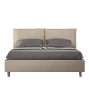 BS COM Letto matrimoniale senza rete imbottito 160x190 similpelle tortora