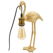 Lampada da tavolo Flamingo piccola in resina dorata