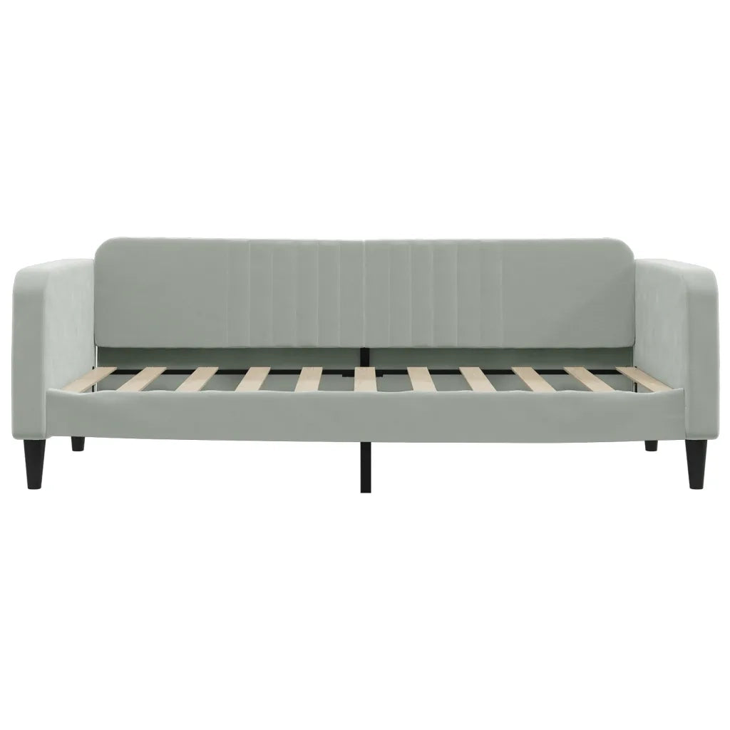Letto da Giorno Grigio Chiaro 100x190 cm in Velluto 354104