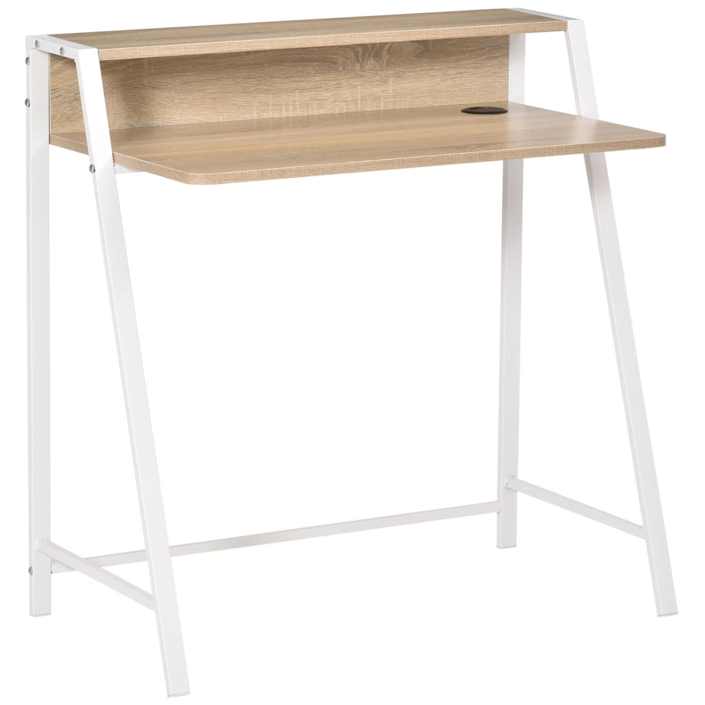 Scrivania per Computer ¨C Minimal ¨C Legno Rovere Bianco 84x45x85 cm