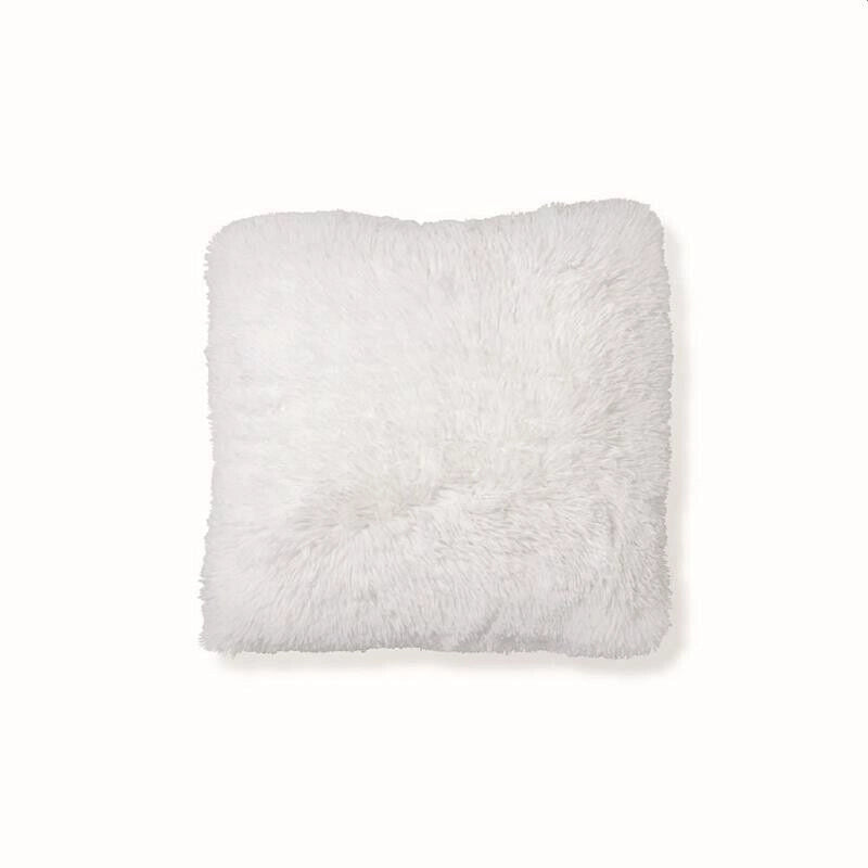 GLAM CUSCINO ARREDO IN ECOPELLICCIA 55X55 BIANCO