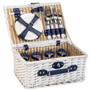 Cesto picnic bianco e blu 40x28x19