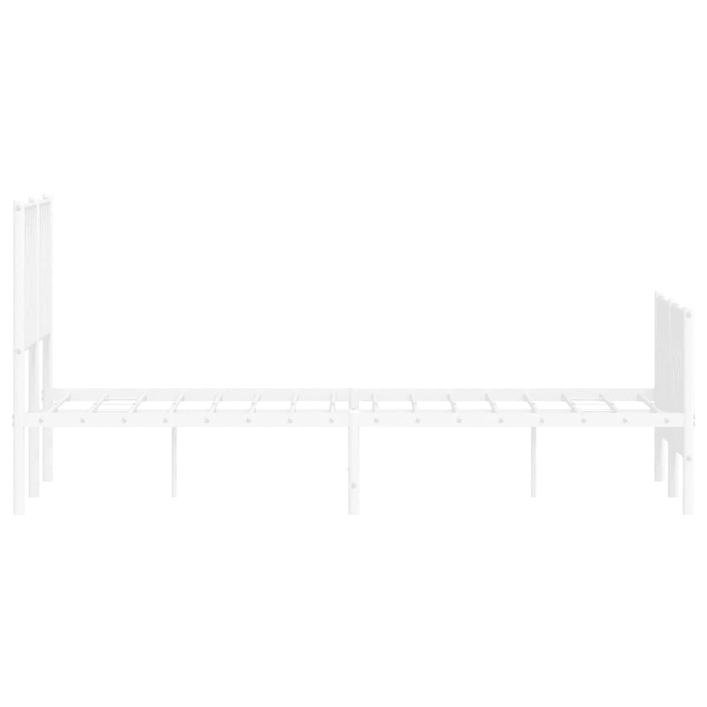 Giroletto con Testiera e Pediera Metallo Bianco 120x190 cm 374501