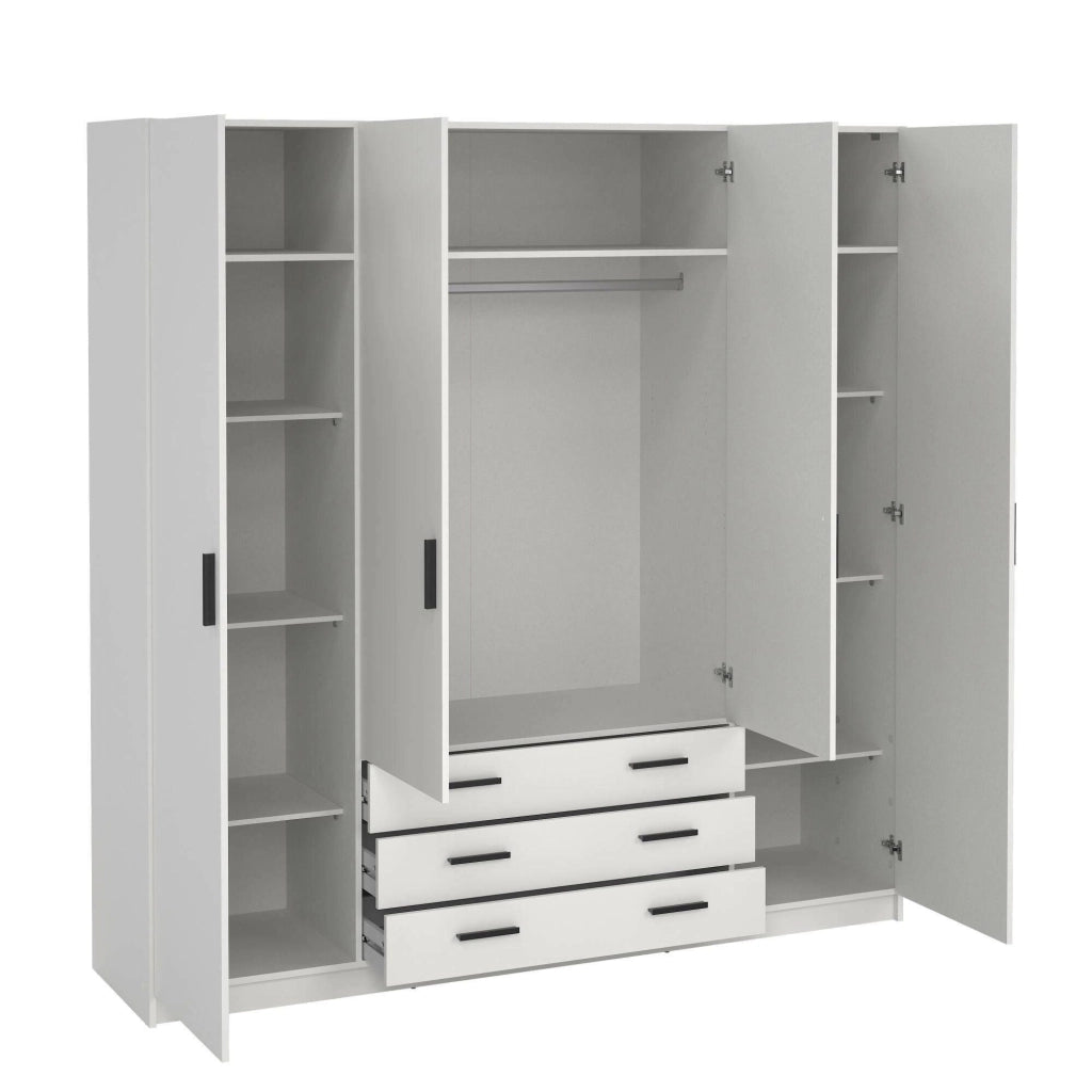 Guardaroba grande Epipola, Mobile camera da letto, Cabina armadio portabiti, Armadio appendiabiti, 196x50 h200 cm, Bianco