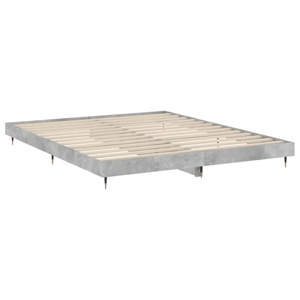 Giroletto-Struttura Letto Grigio Cemento 200x200 cm in Legno Multistrato 812977