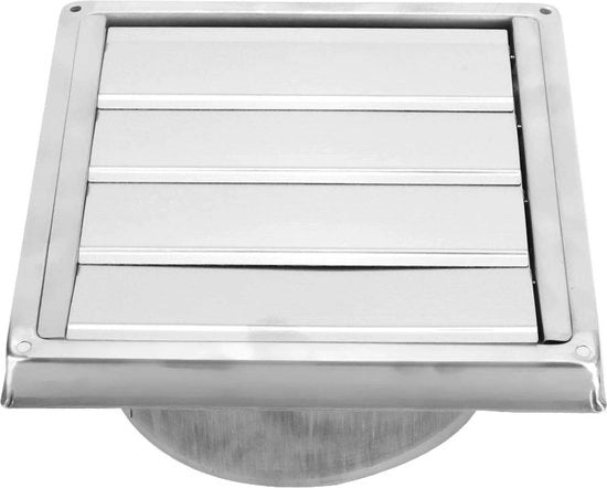 Lavatrice a soffitto quadrata 150 mm in acciaio inossidabile per esterno - cappa aspirante per ventilazione - cucina - movibile - lamelle attive - rete per insetti