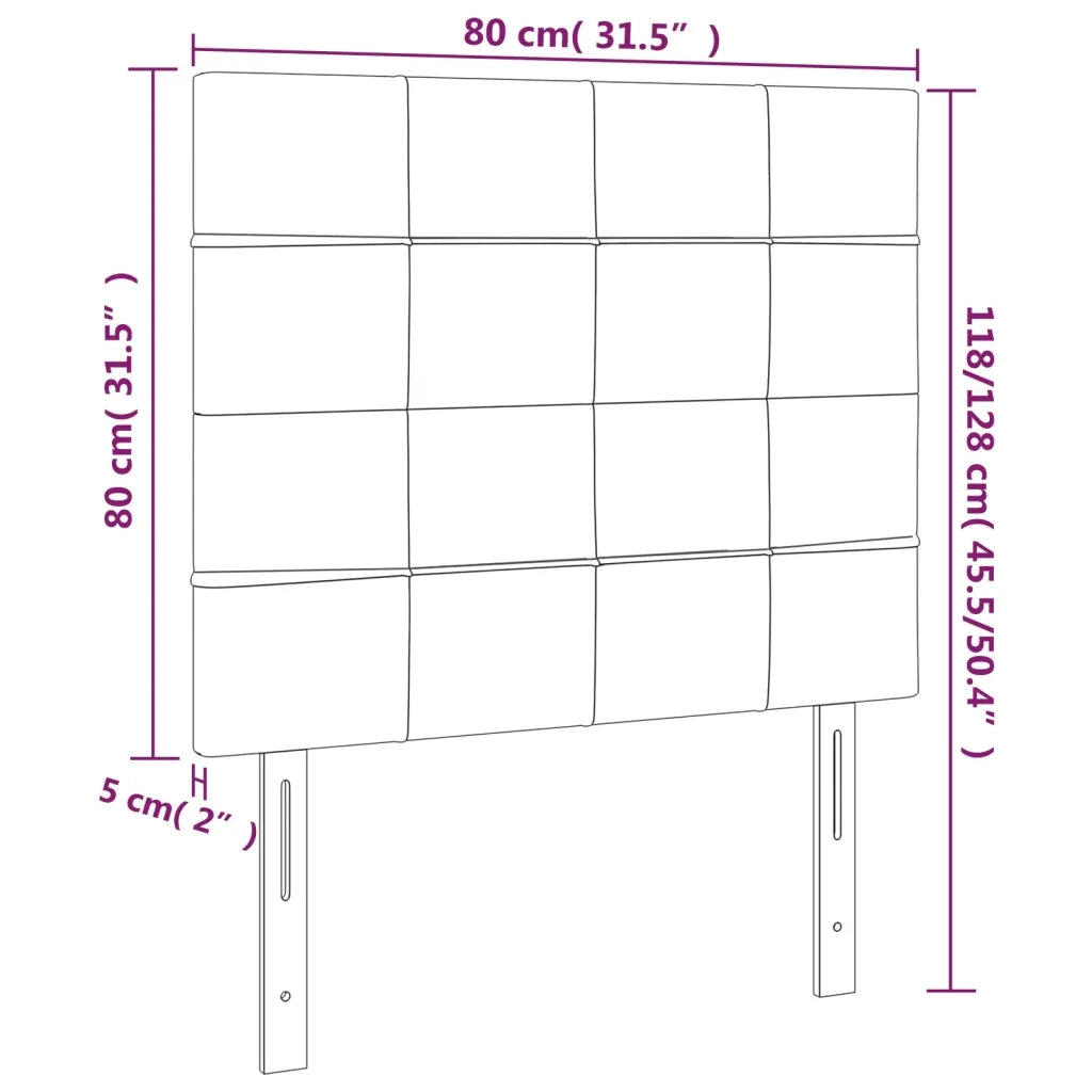 Testiera a LED Grigio Chiaro 80x5x118/128 cm in Velluto 3122454
