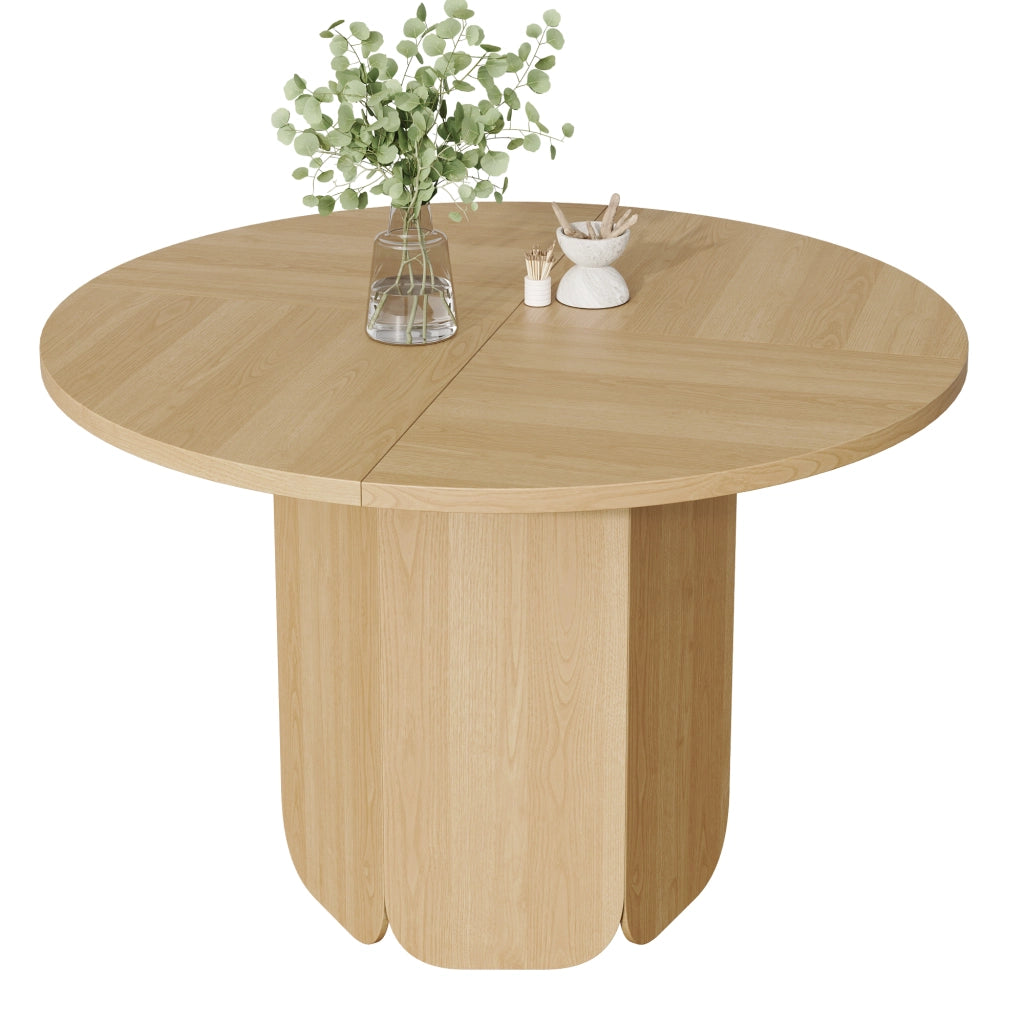 TAVOLO ROTONDO DA PRANZO 120 cm MDF Rovere per 4-6 persone