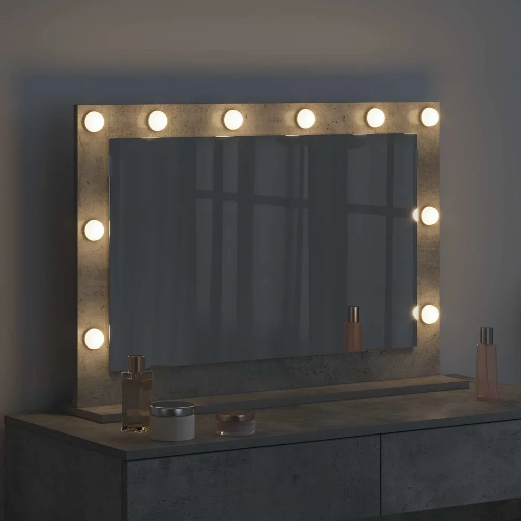 Specchio da Vanit¨¤ Rettangolare Grigio cemento 80 x 55 x 18 cm