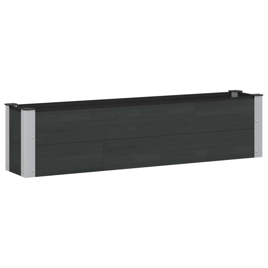 Fioriere | Cassetta per fiori | Letto rialzato da giardino Nero 150 x 30 x 36 cm