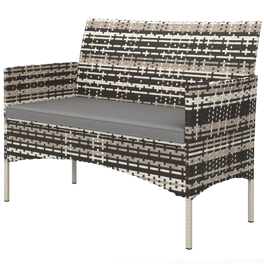 Divano 2 posti da giardino in polyrattan ¨C Xylo ¨C grigio chiaro con cuscini