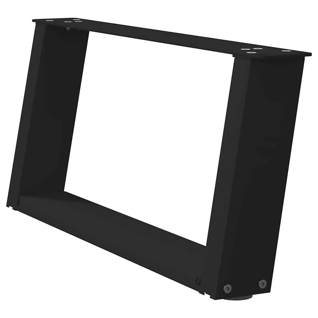 Set di 2 gambe per tavolino da caffè in acciaio nero a forma di U 70 x 30-31 cm con piedini regolabili design moderno 02_0057037