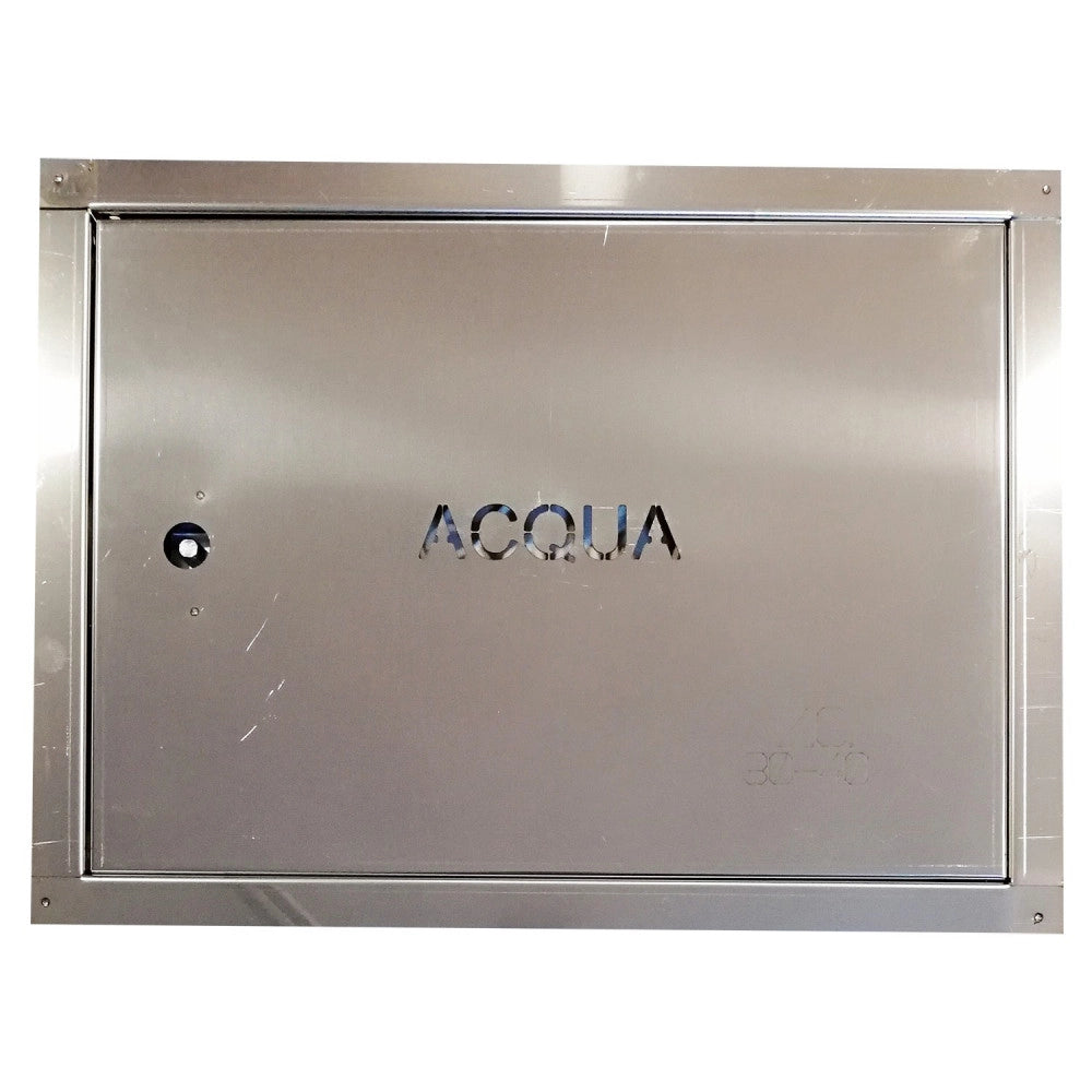 Sportello portello porta inox per chiusura nicchia contatore acqua, scegli se  lc 45 x hc 35 cm ( ln 41 x hn 31 cm )