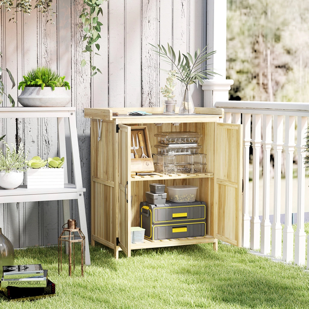 Armadietto da Esterno in Legno ¨C Xylo ¨C 2 Ante con Mensola per Giardino e Patio