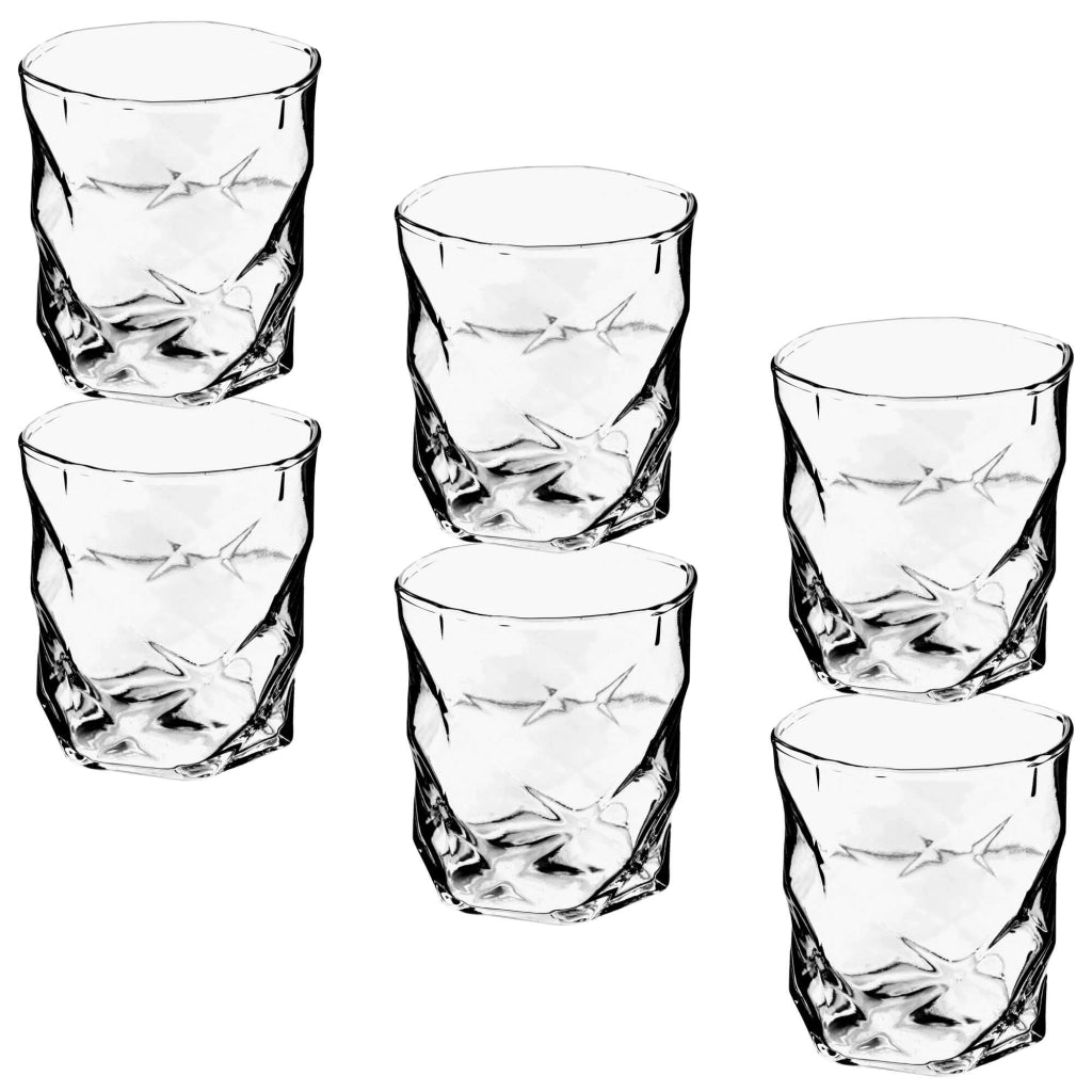 Set regalo da 6 bicchieri KADAX per whisky, bevande, succhi di frutta e acqua, 330 ml