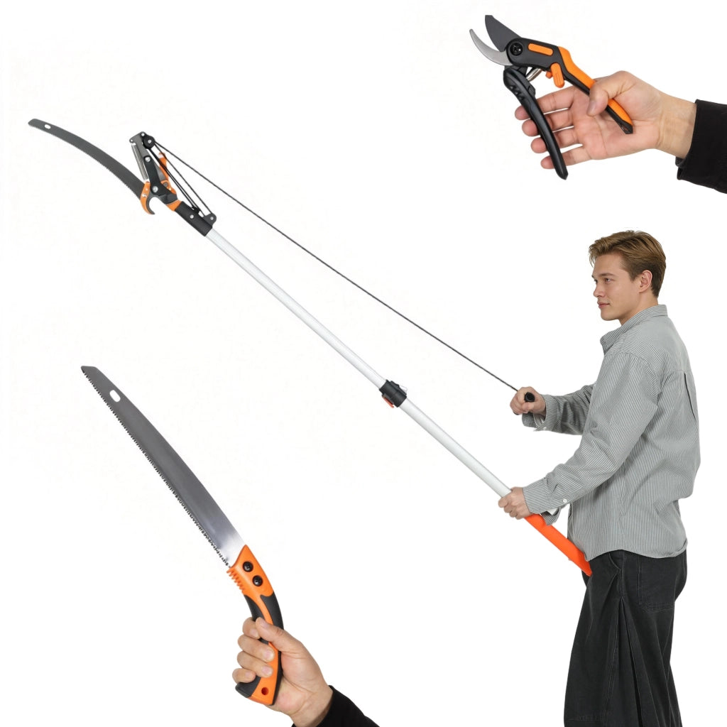 Potatore telescopico 2 in 1 ¨C Xylo ¨C Sega manuale con asta alluminio 2m