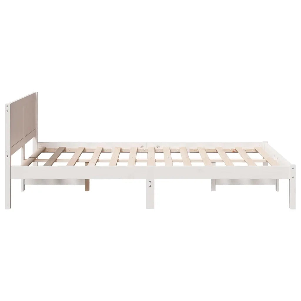Struttura del letto Bianco 135 x 190 cm Legno massello di pino