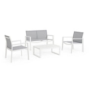 Set da 4 pezzi salotto da giardino in alluminio e textilene - QUIETUDE