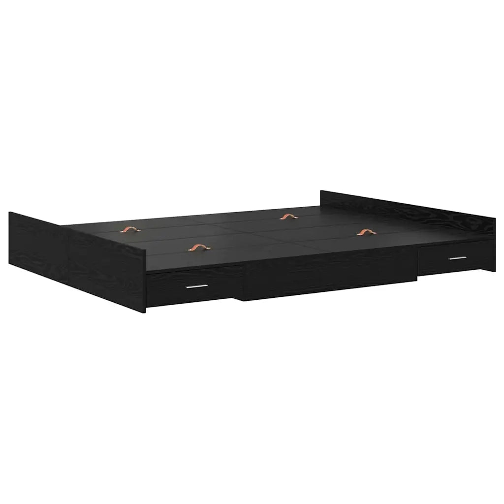 Struttura letto con contenitore Rovere Nero 140 x 200 cm 3335294