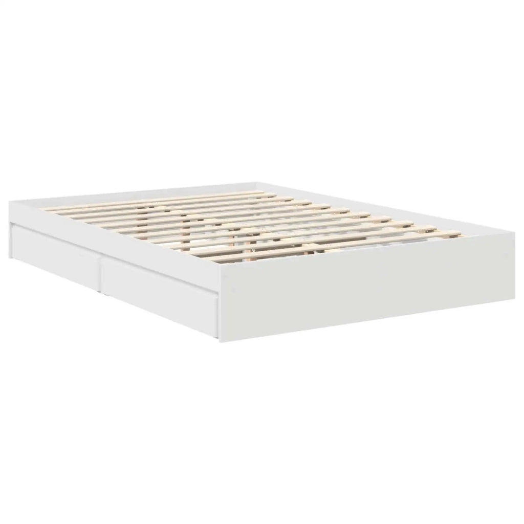 Letto con Contenitore Bianco 140 x 190 cm Legno multistrato 3409545