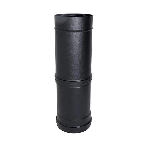 Elemento  telescopico canna fumaria tubo coassiale NERO  D. 80/130  550/940 mm CE in acciaio 316 per stufa pellet  Made in Italy UNI 1856/2