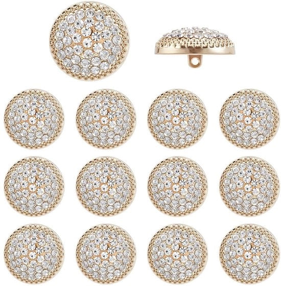 Knop Decorativo a Cristalli - Ronde Decorazione - 18 mm - Per Accessori/Sneaker/Abbigliamento/Borse