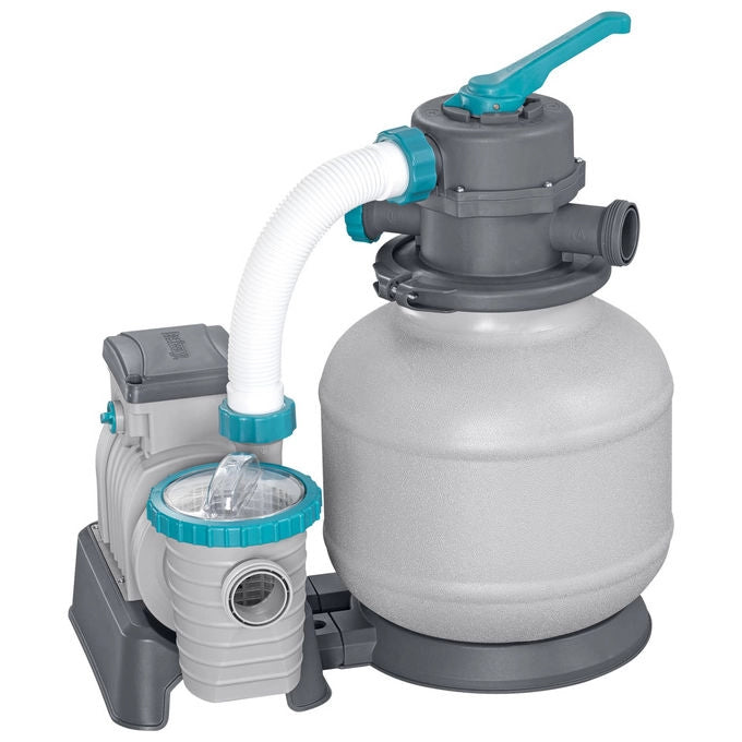 Bestway 58499 Flowclear Pompa Filtro a Sabbia 8327 L-h Piscine Fuori Terra 1100 54500 L Valvola 6 Posizioni Timer 280 W