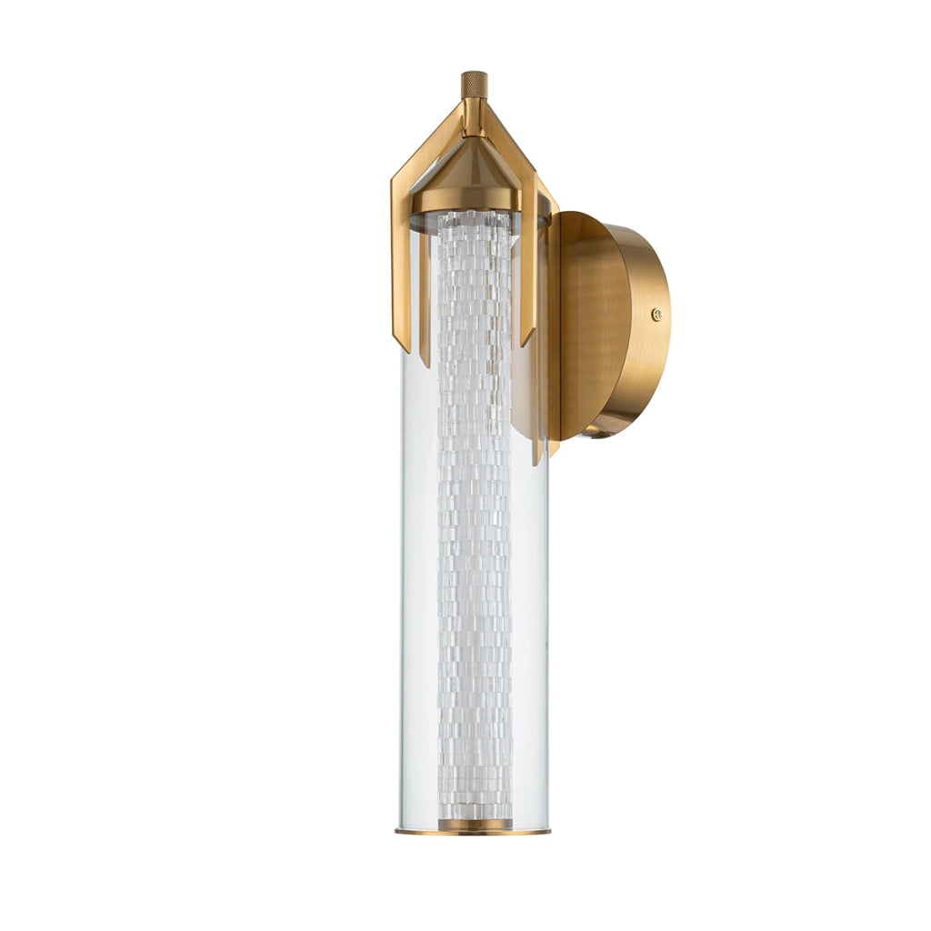Applique bagno retro oro tubo vetro 50cm LED 18W Quintiesse