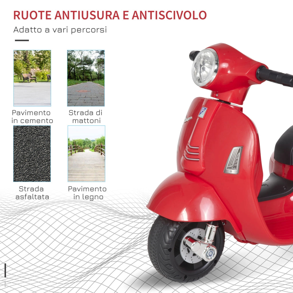 Moto Elettrica Bambini Vespa ¨C Minimal ¨C Rosso 66.5x38x52 cm