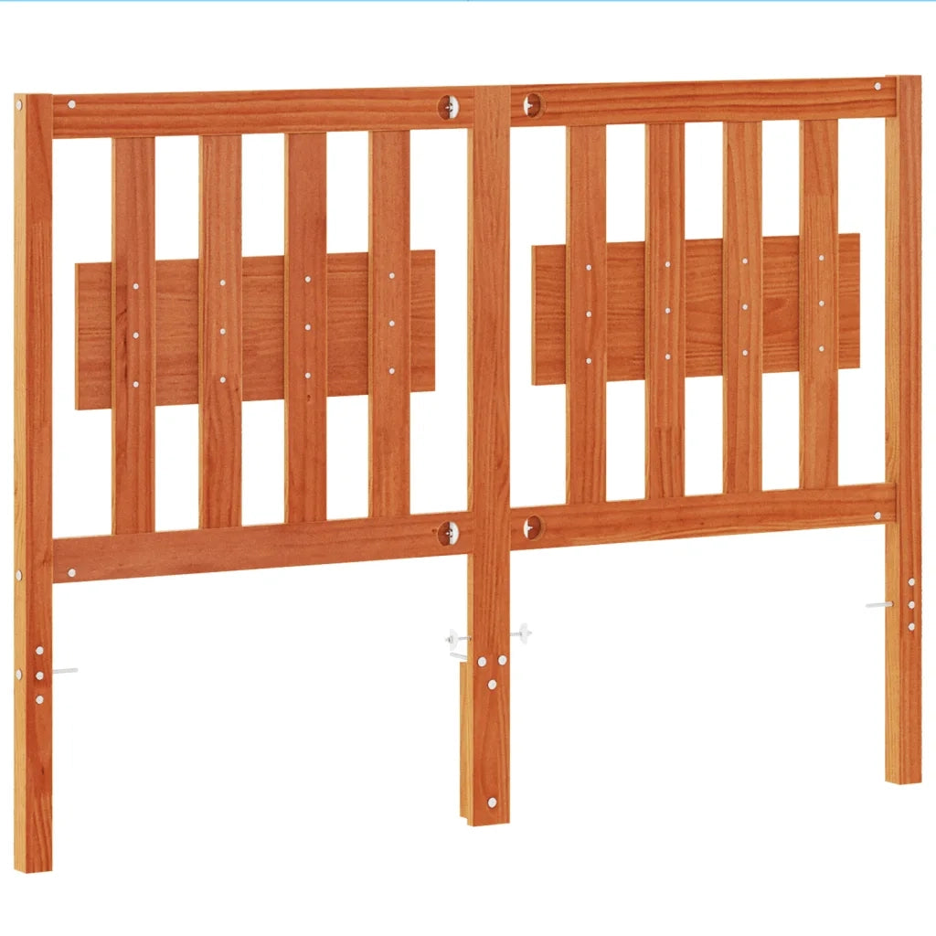 Testiera-Testata-Testiera Decorativa Marrone Cera 135 cm in Legno Massello di Pino 152099