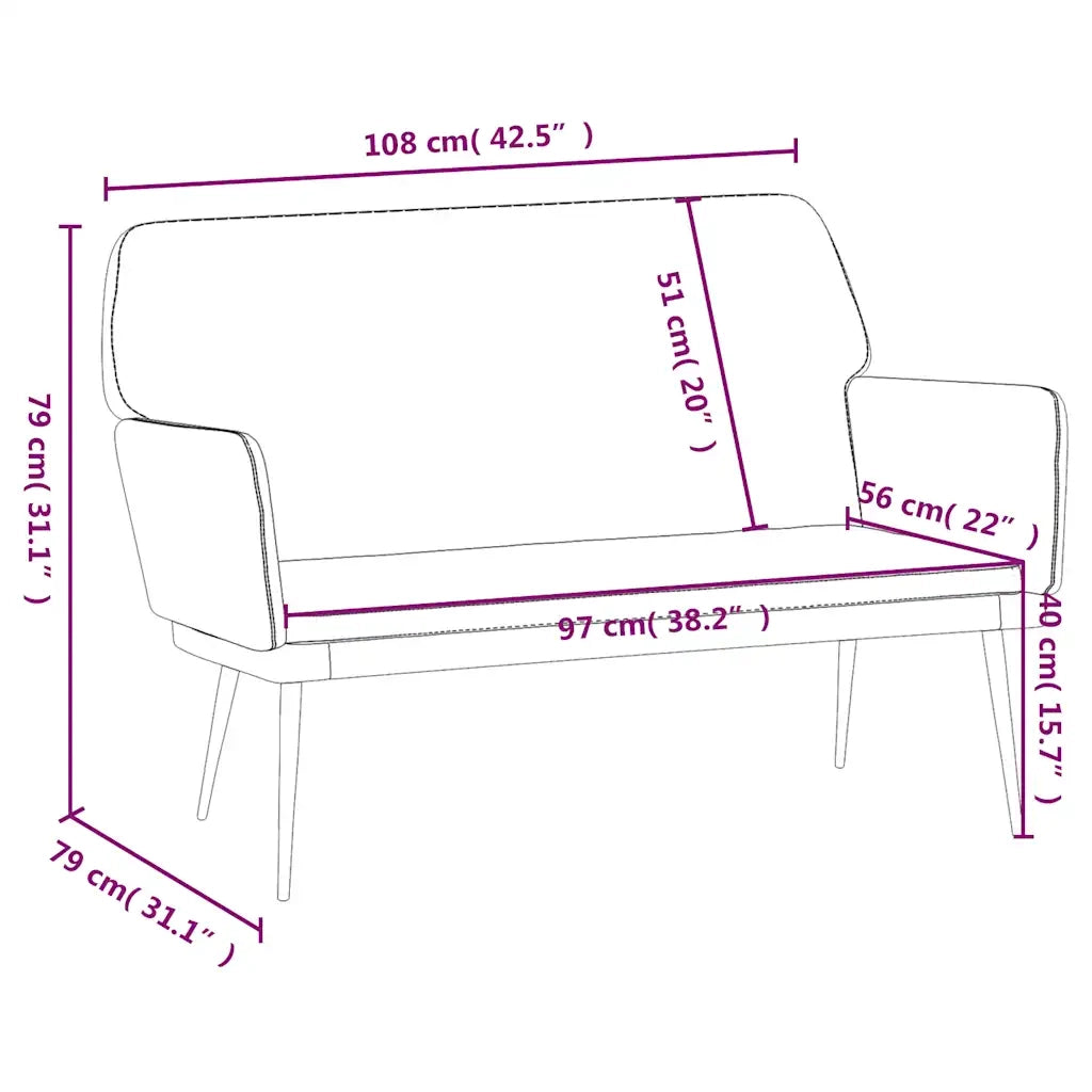 Panca-Sgabello-Divanetto Gialla 108x79x79 cm in Velluto 429158