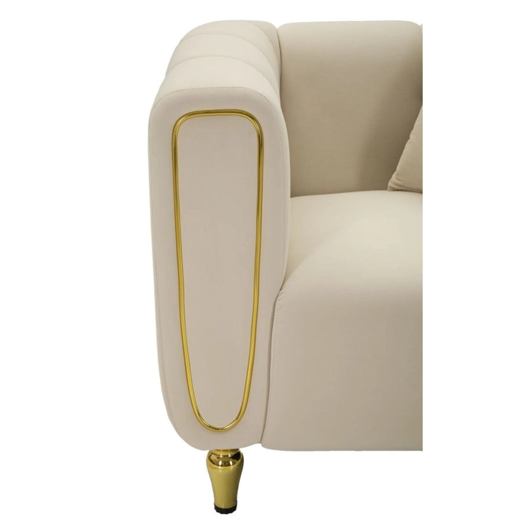 Poltrona VKH322, Beige, Legno, 81x97x71 cm