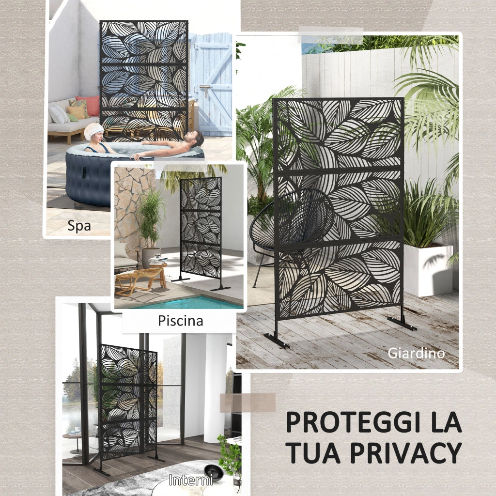 Paravento da Giardino in Acciaio ¨C Minimal ¨C 122x198cm Nero