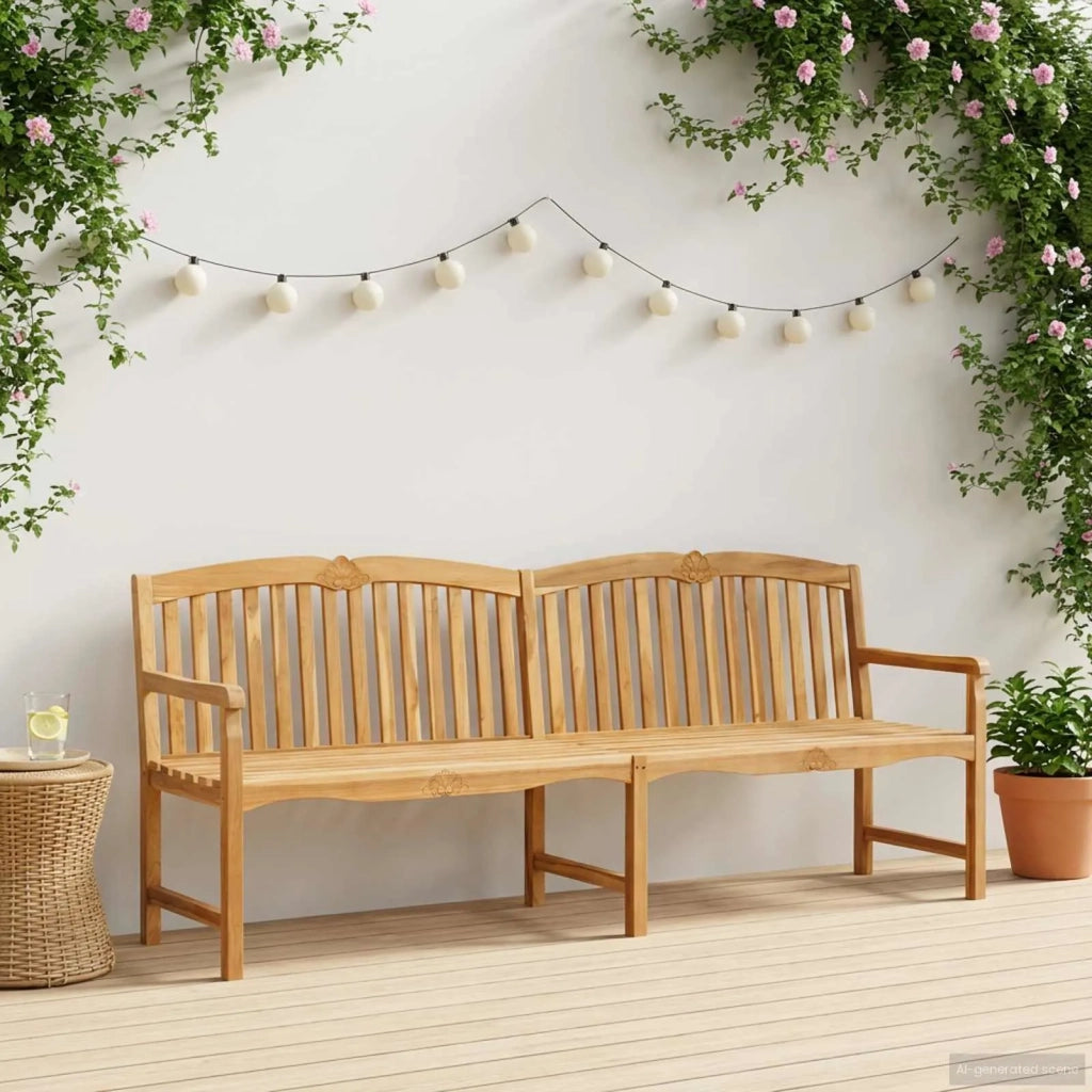 Panchina in legno intagliata a mano Naturale 228 x 61 x 94,5 cm 42030023
