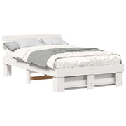Letto matrimoniale | Letto per adulti | Struttura del letto Bianco 135 x 190 cm Pino massello