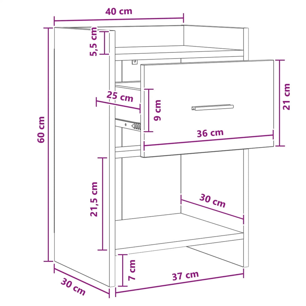 Comodini 2 pcs Bianco 40 x 36 x 60 cm Legno ingegnerizzato 8011036