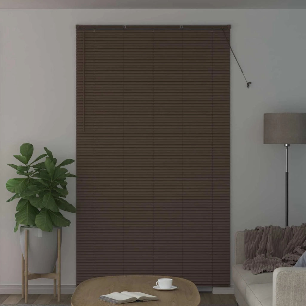 Tenda Veneziana Marrone Scuro con Motivo 213 x 160 cm PVC 42003809