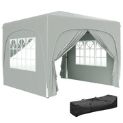 Carpa Plegable 3x3 m con 4 Finestrini e Copertura UPF50+ ¨C zephmum ¨C Grigio