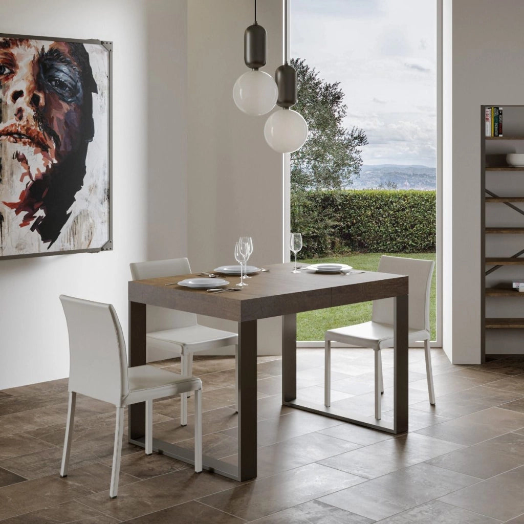 Tavolo allungabile 90x160/264 cm Tekno Premium Noce telaio Antracite