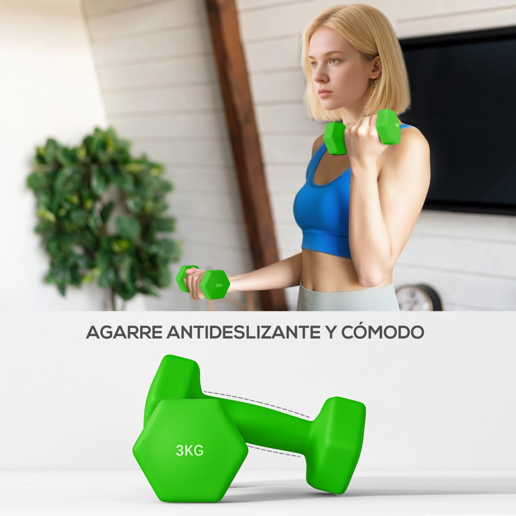 Set di manubri esagonali con supporto ¨C zephmum ¨C 1kg 2kg 3kg multicolor