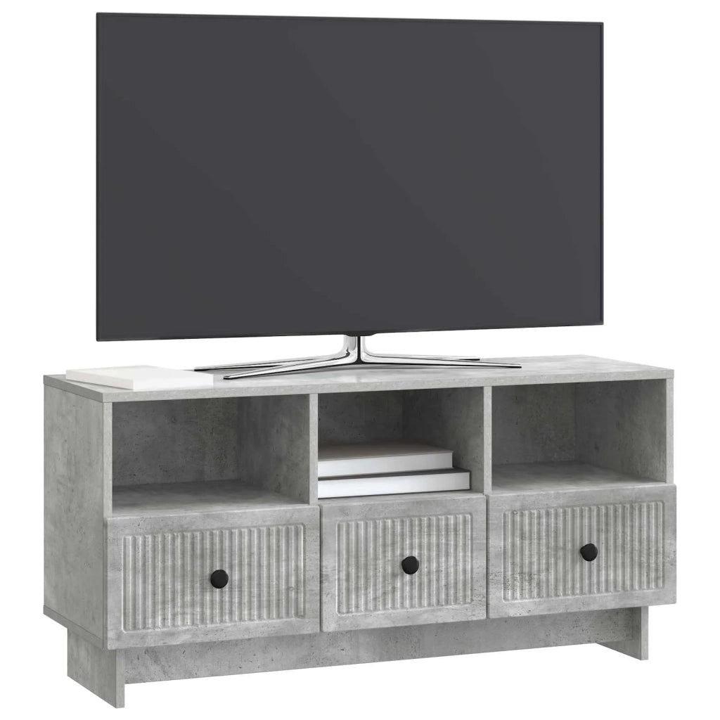 Mobile TV con cassetto-Credenza per TV Grigio Cemento 102 x 34,5 x 50 cm 687771