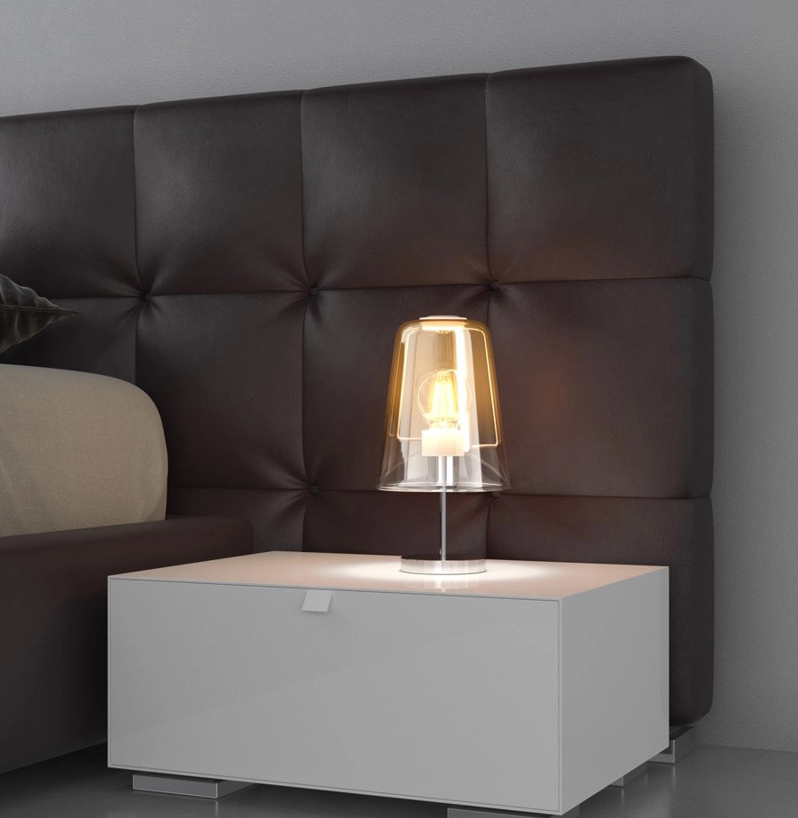 SOSPENSIONE IN VETRO 1164 AMBRA D.16CM ROSONE DA ACQUISTARE SEPARATAMENTE 1 LUCE ATTACCO E27 D.16CM