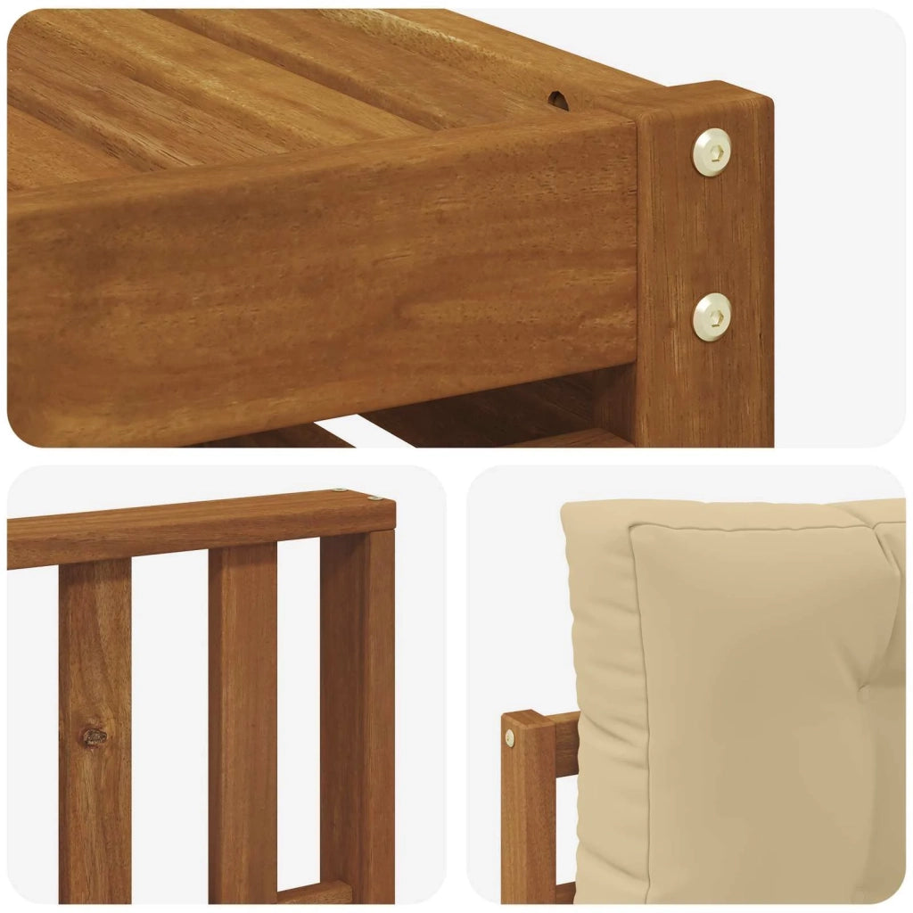 Set di divani da esterno con cuscino 8 pcs Naturale e Beige 3373133