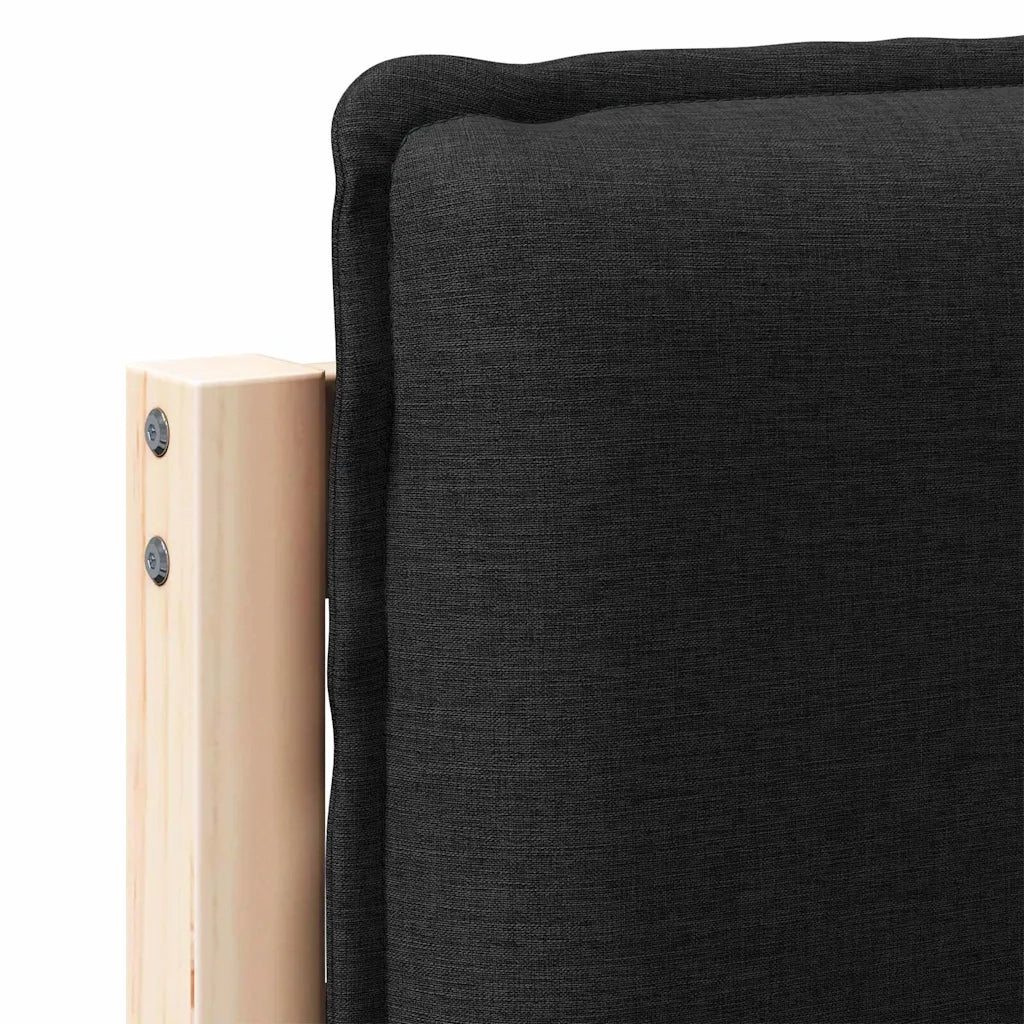 Testiera | Testata imbottita Naturale e Nero 120 cm Pino massello