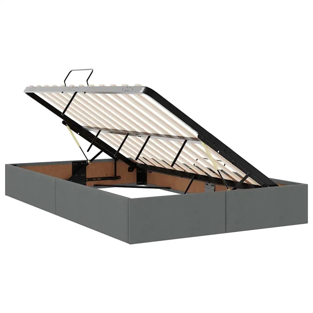 Letto con contenitore e LED Grigio scuro 120 x 200 cm Tessuto 3371263