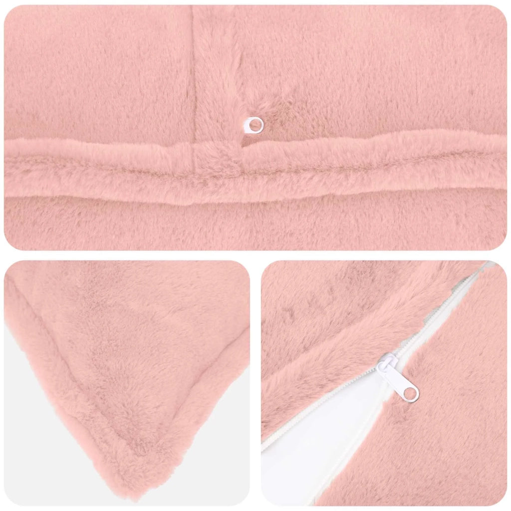 Federa 2 pz HOUTEN Rosa 50 x 75 cm Pelliccia di Coniglio Finta 919993