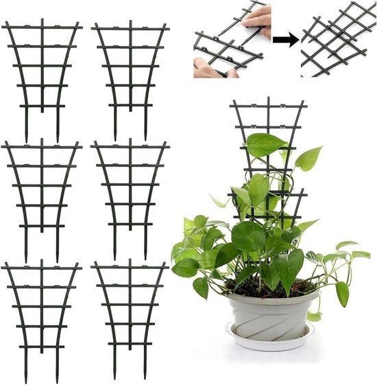 Set di 6 Supporti in Plastica per Piante e Fiori 27cm
